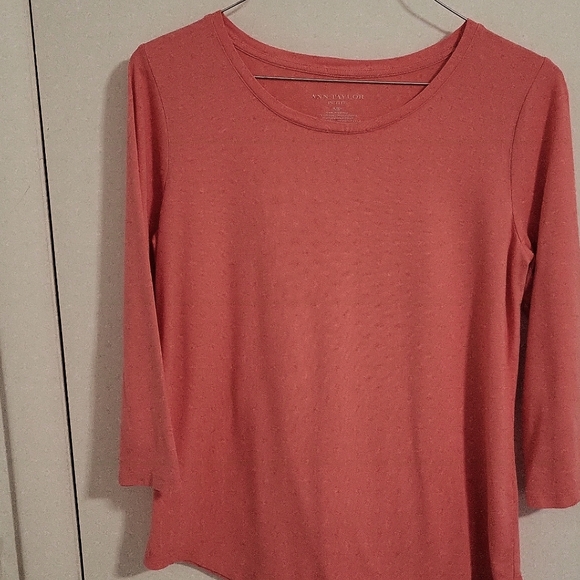 Ann Taylor Top T-shirt.Med-Petite. Orange Sherbert.3/4Sleeves. Excellent - Picture 1 of 8